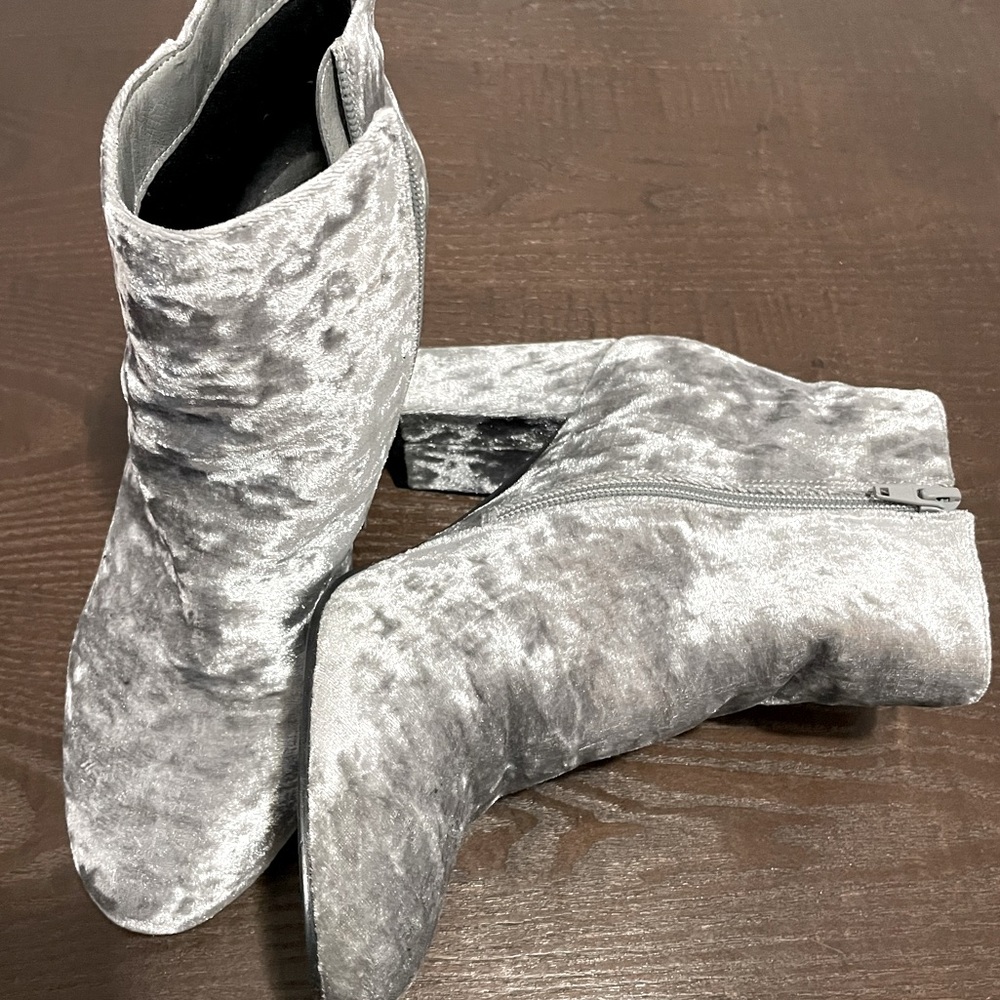 Silver Shiny Booties